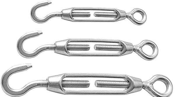 Venta al por mayor, tensor de cuerda de alambre, tornillo de cesta de flores de acero inoxidable 304, tornillo de cesta de flores de cuerpo abierto