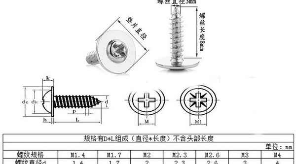 Cabeza redonda cruzada PWA galvanizada de acero al carbono personalizada con almohadilla tornillo autorroscante cabeza plana tornillo autorroscante 1/2-13