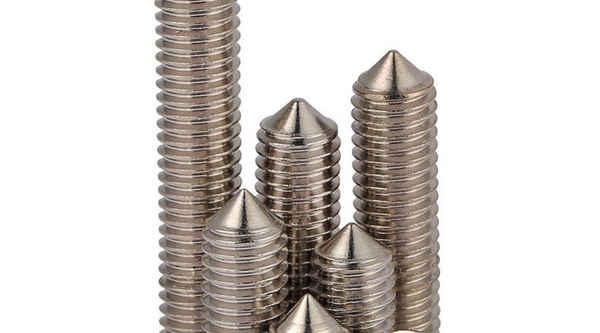 Suministro de acero inoxidable 316, tornillo de fijación superior, medidor de máquina puntiaguda, tornillo hexagonal sin cabeza, 3/8